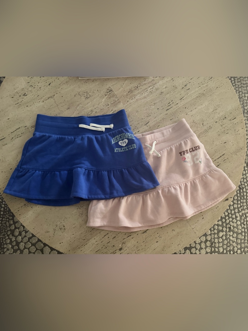 abercrombie kids Blue and Pink Tiered Ruffle Skorts